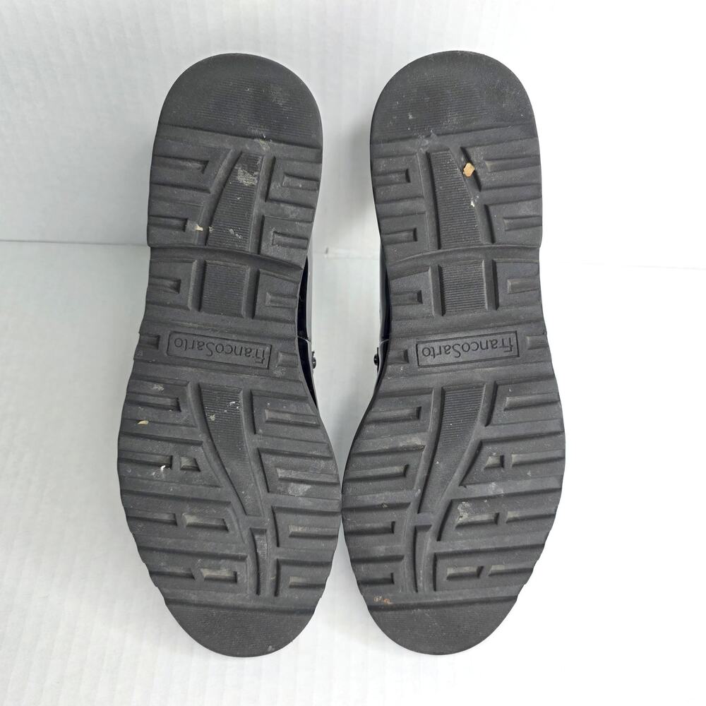Franco Sarto Black Patent Chunky Lug Sole Penny Loafers Platform Size 7 Slip On - Picture 8 of 11